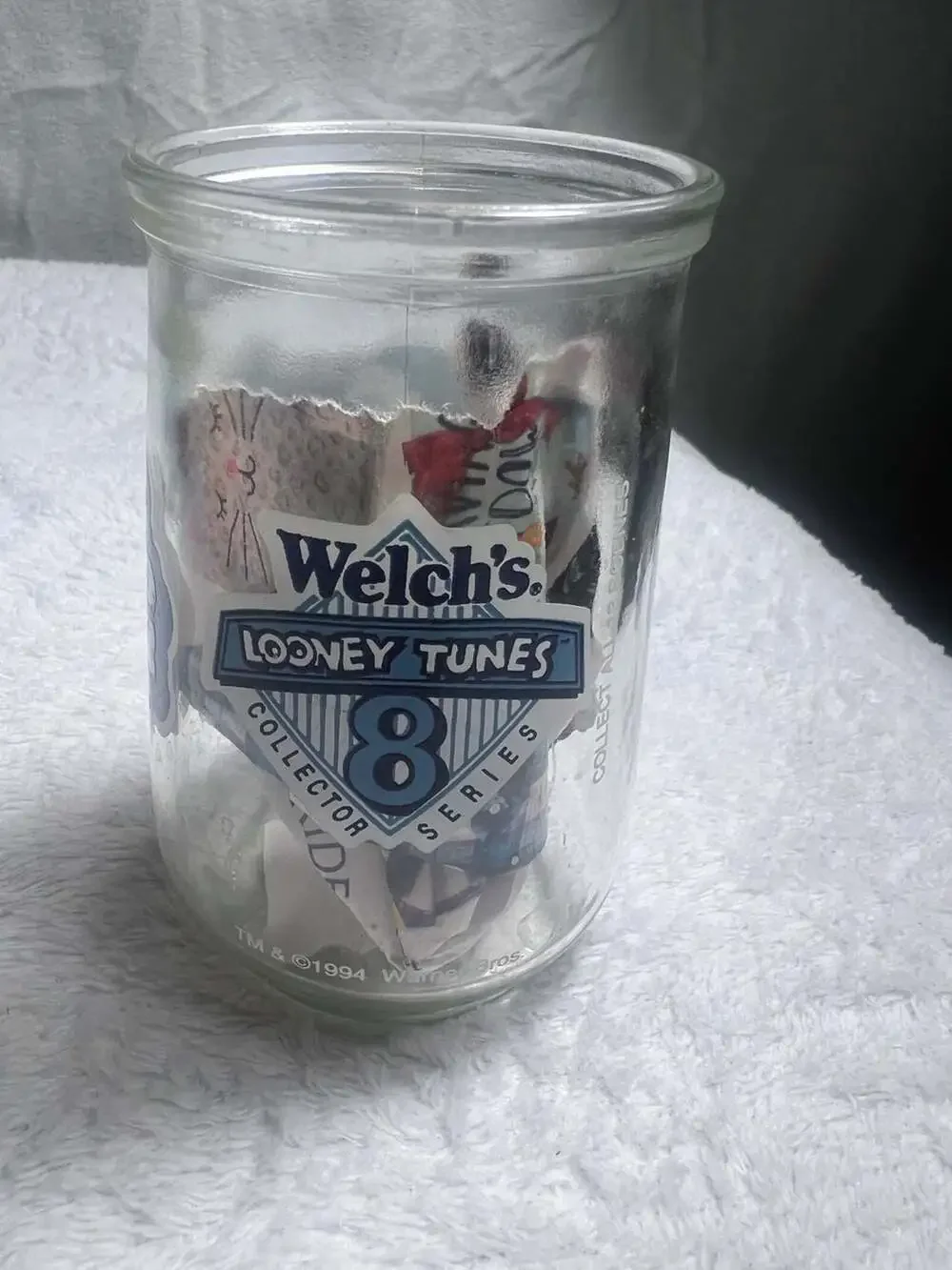 Set of 6 Vintage Welch's Jelly Jar Glasses Featuring Animals and Characters